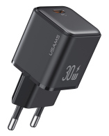 USAMS φορτιστής τοίχου US-CC186 USB-C θύρα εξόδου 30W PD μαύρος