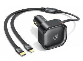 USAMS φορτιστής αυτοκινήτου US-CC219 καλώδιο USB-C/Lightning 30W μαύρος