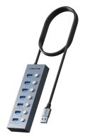 CABLETIME USB hub CT-HUBU7-AG 7x θυρών 5Gbps USB σύνδεση 1m γκρι