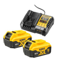 Dewalt  Σετ Δυο XR 18V Li-Ion Μπαταριών 5,0Ah & XR Πολυφορτιστής 4,0Α