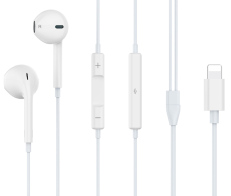 CELEBRAT earphones με μικρόφωνο G17 Lightning 1.2m λευκά