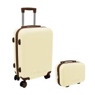 Gio Style Βαλίτσα Καμπίνας με Βαλιτσάκι Νεσσεσέρ ABS Ivory Voyager 8228002/IVORY