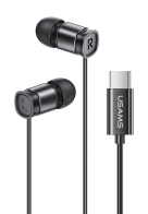 USAMS earphones με μικρόφωνο US-SJ576 USB-C σύνδεση Φ6mm 1.2m μαύρα