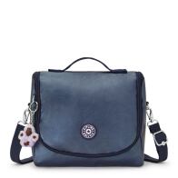 Kipling Τσάντα φαγητού με λουρί 23x20.5x12.5cm σειρά New Kichirou Admiral Blue Metallic