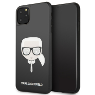 Karl Lagerfeld Iconic Glitter Karl's Head Back Cover Πλαστικό Μαύρο (iPhone 11 Pro Max)