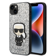 Karl Lagerfeld Glitter Flakes Ikonik Back Cover Σιλικόνης Ασημί (iPhone 14 Plus)