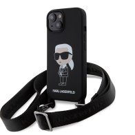 Karl Lagerfeld Back Cover Πλαστικό / Σιλικόνης με Λουράκι Μαύρο (iPhone 15)