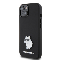 Karl Lagerfeld Choupette Back Cover Μεταλλική Μαύρο (iPhone 15)