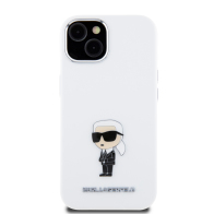 Karl Lagerfeld Ikonik Back Cover Μεταλλική Λευκό (iPhone 15)