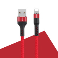 Maxlife Braided USB to Lightning Cable Κόκκινο 1m (MXUC-01LR)