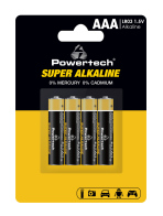 POWERTECH αλκαλικές μπαταρίες Super Alkaline PT-1213 AAA 1.5V 4τμχ