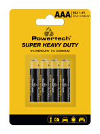 POWERTECH μπαταρίες Zinc Carbon Super Heavy Duty PT-1218 AAA 1.5V 4τμχ