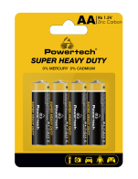 POWERTECH μπαταρίες Zinc Carbon Super Heavy Duty PT-1219 AA 1.5V 4τμχ