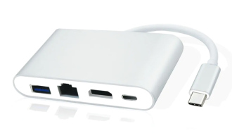 POWERTECH USB-C docking station PTH-085 HDMI/RJ45/USB/USB-C PD γκρι