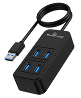 POWERTECH USB 3.2 hub PTR-0157 4x θυρών 5Gbps USB σύνδεση 1m μαύρο