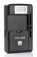 POWERTECH φορτιστής μπαταρίας κινητών QC64 με οθόνη USB μαύρος
