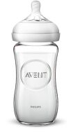 Philips Avent Μπιμπερό Γυάλινο Natural με Θηλή Σιλικόνης Αργής Ροής 1m+ 260ml SCF053/17 Κατάλληλο για Κολικούς