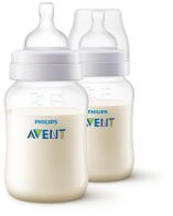 Philips Avent Μπιμπερό Πλαστικό Anti Colic με Θηλή Σιλικόνης Αργής Ροής 1m+ 260ml Κατάλληλο για Κολικούς Σετ 2τμχ SCF813/27