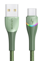 USAMS καλώδιο USB-C σε USB SJ542 με RGB φωτισμό 3A 1.2m πράσινο