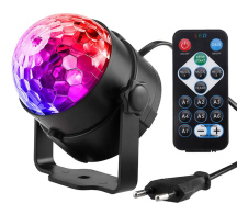 LED φωτορυθμικό φωτιστικό ZS48 με χειριστήριο RGB 3W μαύρο