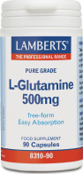 Lamberts L-Glutamine 500mg Ιδιαίτερα Σημαντικό Για Την Υγεία Του Εντέρου, 90caps