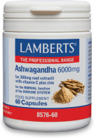 Lamberts Ashwagandha 6000mg Συμπλήρωμα Διατροφή Ασβαγκάντα για Ενίσχυση του Ανοσοποιητικού, 60 caps