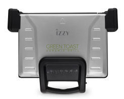 Izzy Τοστιέρα με Αποσπώμενες Πλάκες Με Ραβδώσεις για 4 Τοστ 2100W με Ρυθμιζόμενη Θερμοκρασία Green Toast XL