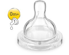 Philips Avent Θηλή Σιλικόνης για Νεογνά 0m+ Κατάλληλη για Κολικούς Σετ 2τμχ SCF632/27