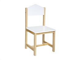 Παιδικό Ξύλινο Καρεκλάκι σε λευκό χρώμα, 28.5x29x59 cm, Chair