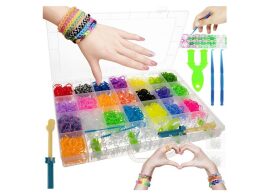 Κασετίνα Σετ με Πλαστικά Λαστιχάκια XXL για Κατασκευή Βραχιολιών DIY 4400 τεμαχίων, Bracelets