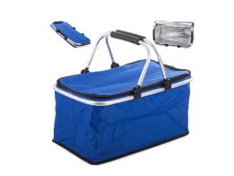 Ισοθερμική Τσάντα Καλάθι 30L, πλαίσιο αλουμινίου για παραλία, picnic, Μπλε χρώμα, 48x22x22 cm