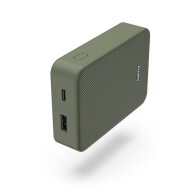 Hama "Colour 10" Power Pack, 10000 mAh, 2 έξοδοι: USB-C, USB-A, Πράσσινο