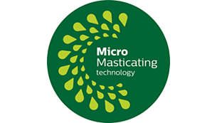 Το MicroMasticating προσφέρει έως και 90% χυμό των φρούτων