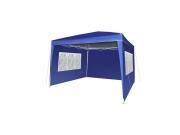 Malatec Gazebo Πτυσσόμενο Αδιάβροχο Κιόσκι Τέντα 3x3cm Μεταλλικό σκελετό σε Μπλε Χρώμα,