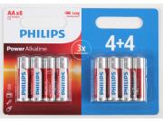 Philips Μπαταρίες Power Alkaline LR/AA 8 τεμαχίων, LR6P8BP10