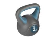 Umbro Kettlebell 2kg από πλαστικό, σε γκρι χρώμα, 18x15x20 cm