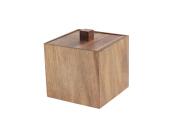 Ξύλινο κουτί οργάνωσης μπάνιου για βαμβάκι και άλλα μικροαντικείμενα με καπάκι, 10x10x10 cm