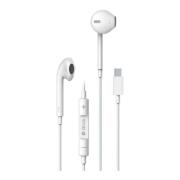 Hands Free Stereo Devia Earpods EM048 USB C με Χειριστήριο & Μικρόφωνο Smart Λευκό