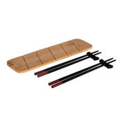 Bakaji Σετ Σερβιρίσματος Sushi με 2 Ζευγάρια Chopsticks 2 Στηρίγματα και 1 Δίσκο 4 τμχ Bakaji 02815204