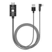 Καλώδιο Σύνδεσης USB 2.0 Devia EC083 Braided HDMI σε USB A & Lightning 2m Storm Μαύρο