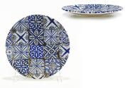 ArteLibre Πιάτο Σχέδιο Maiolica Blu Opaco Πορσελάνη Φ26cm Μπλε