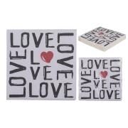 SMART MARKET Χαρτοπετσέτες 'Love' Τρίφυλλες Λευκό 33x33cm Σετ 20Τμχ