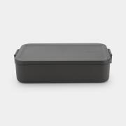 Brabantia Make & Take  Δοχείο Φαγητού Με Χωρίσματα Bento 2L -Large- 25,5X16,7X6,2cm Γκρι Σκούρο-Πλα