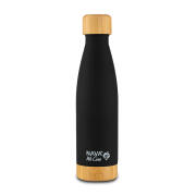 NAVA Θερμός μπουκάλι ανοξείδωτο bamboo "We Care" μαύρο 500ml