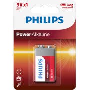 Philips Αλκαλική Μπαταρία 9V 6LR61P1B/GRS Power 1 Τεμάχιο