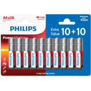 Philips Αλκαλικές Μπαταρίες Υψηλής Απόδοσης Power Alkaline LR6P20BP/GRS 20 Τεμάχια AA