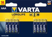 Varta Αλκαλικές Μπαταρίες AAA 1.5V LongLife 16τμχ