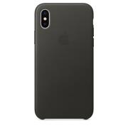 Apple Leather Case iPhone X Charcoal Gray