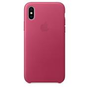 Apple Leather Case iPhone X Pink Fuchsia