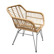 ARTELIBRE Καρέκλα Κήπου TERESINA Φυσικό/Μαύρο Μέταλλο/Rattan 58x59x81cm